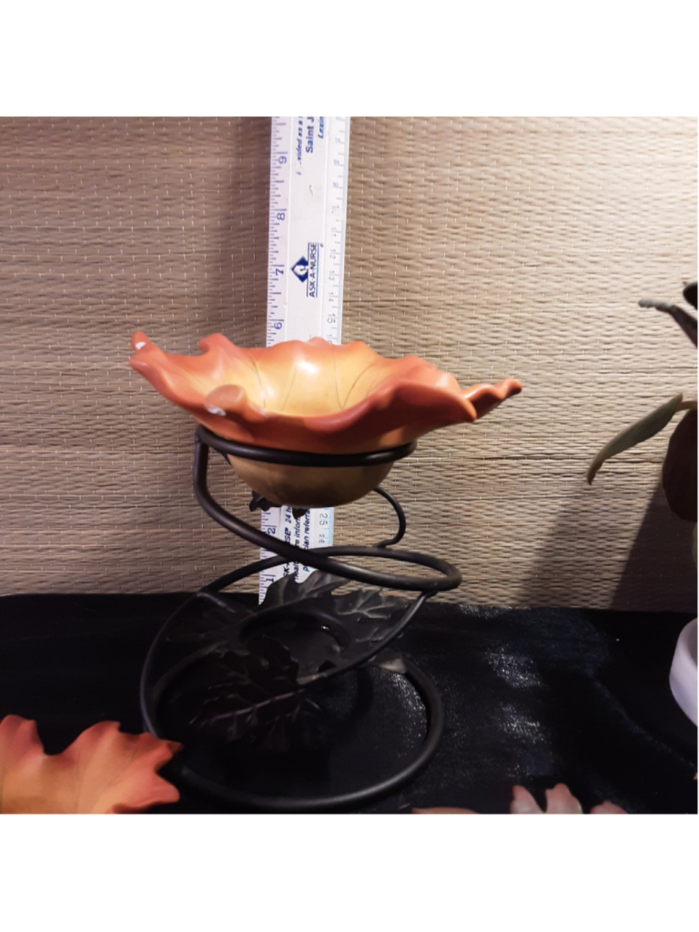 PartyLite Autumn Leaves Tealight Candle Holder Set w/ Metal Stand & 3 Leaf Cups - Picture 2 of 6